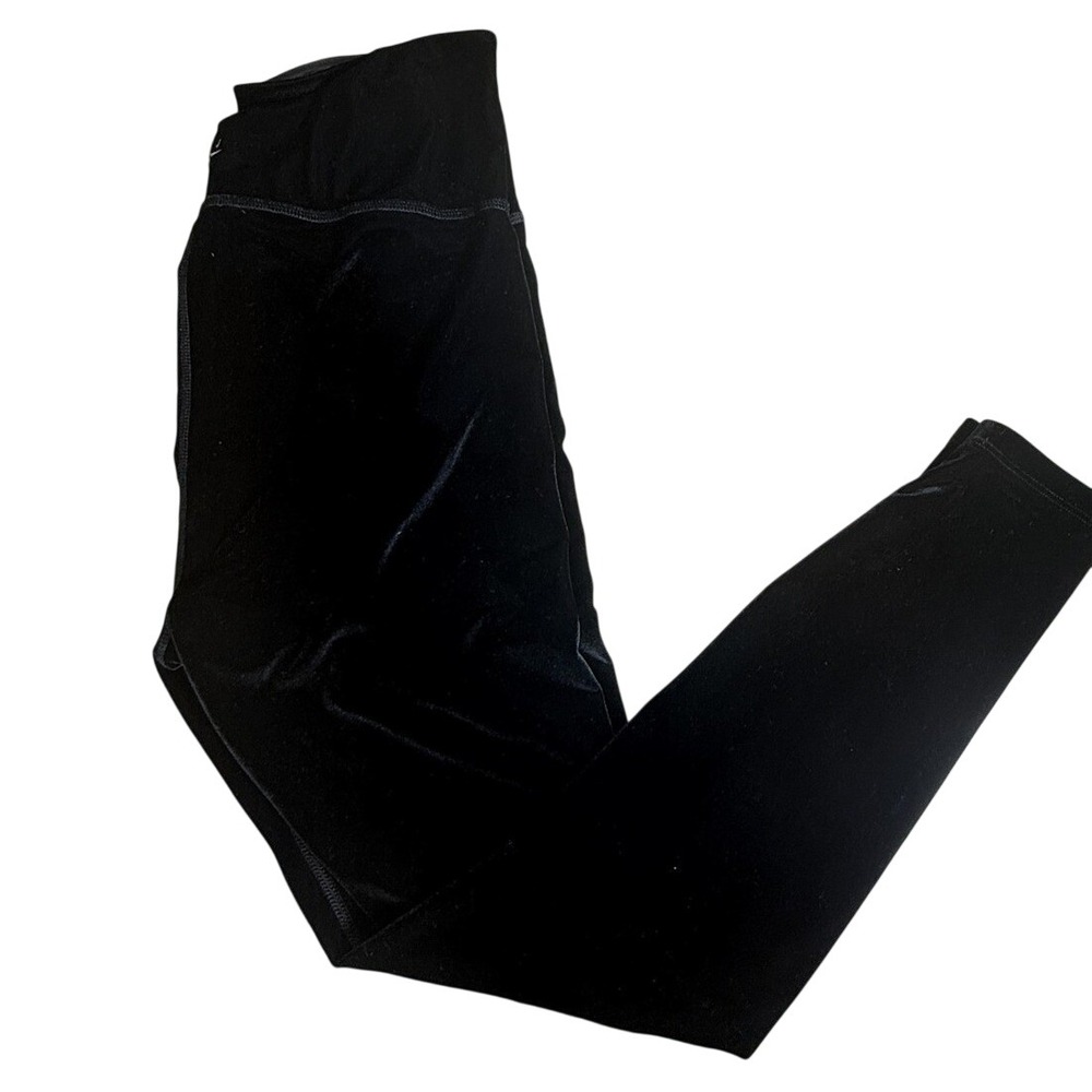 Beyond Yoga Leggings Womens XL Black Velvet High Waisted Made in USA Athleisure